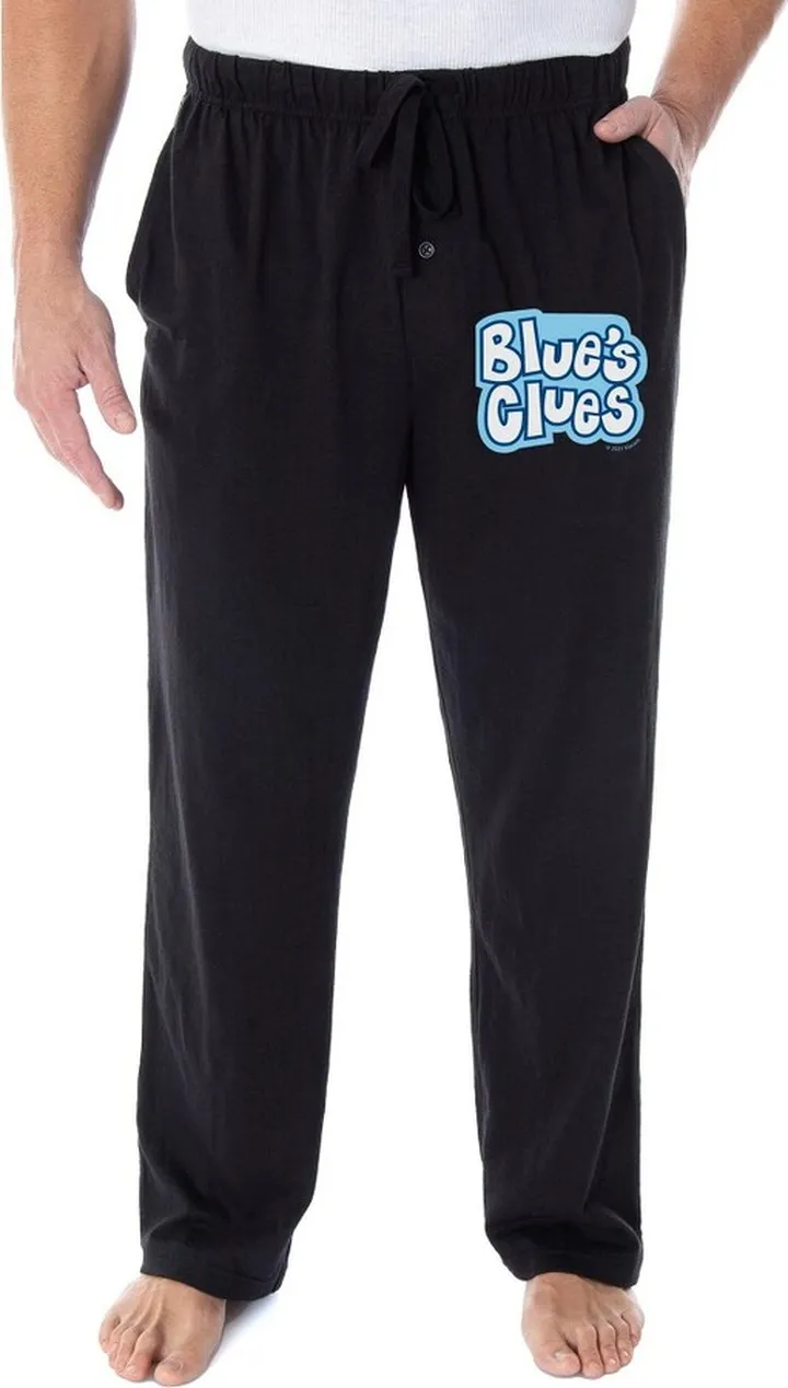 Nickelodeon Mens' Blue's Clues Logo Sleep Pajama Pants (S) Black
