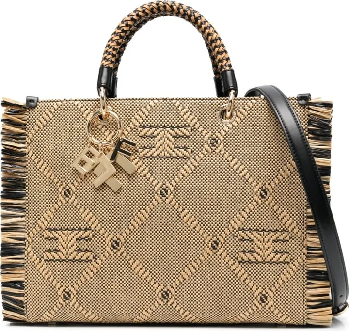 Fringed Raffia Tote Bag