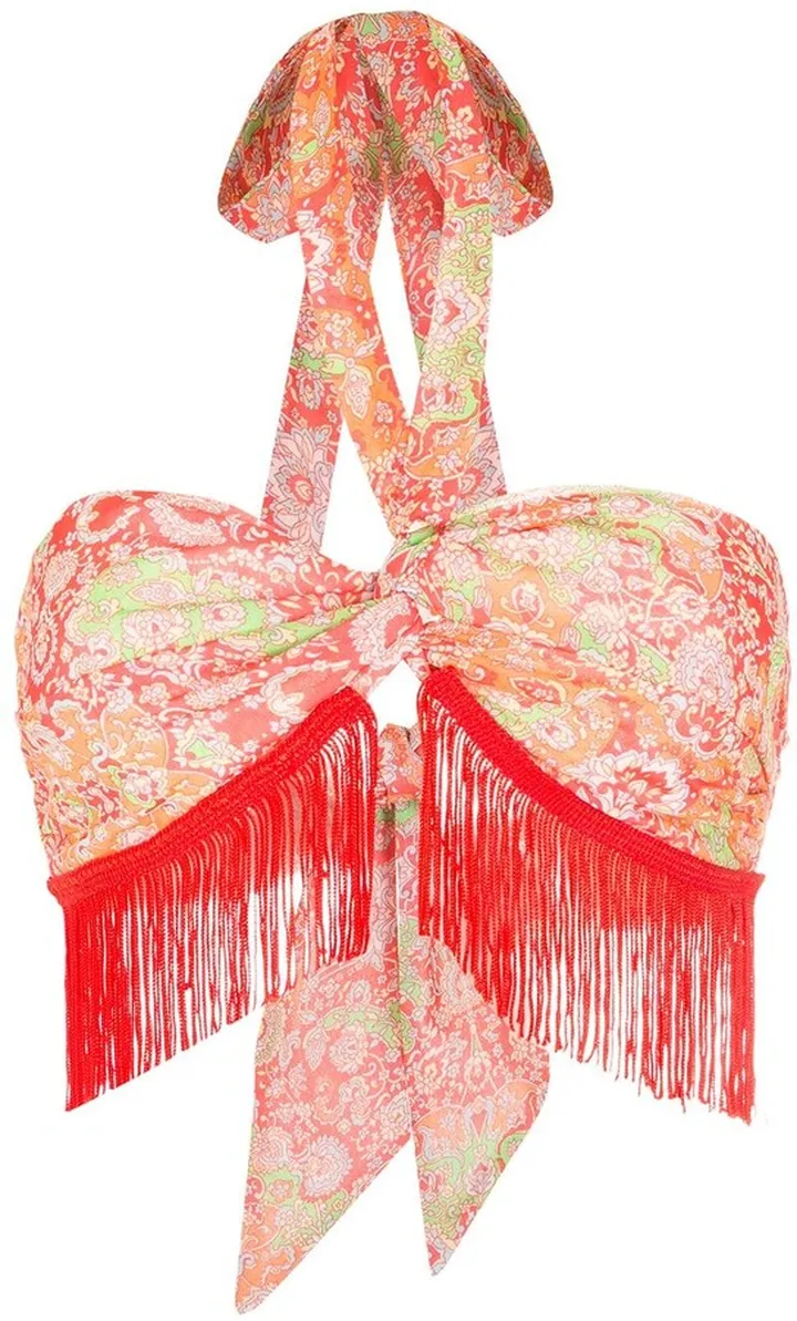 Paisley-Print Halterneck Top