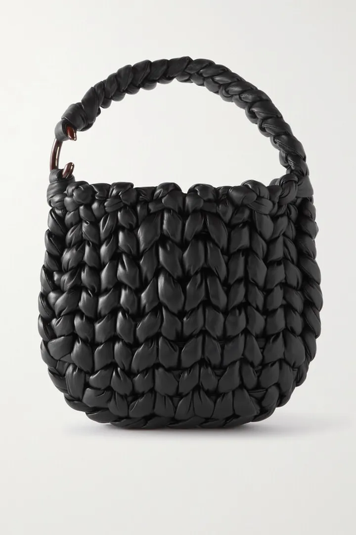 Chloé - Wooden C Woven Leather Shoulder Bag - Black