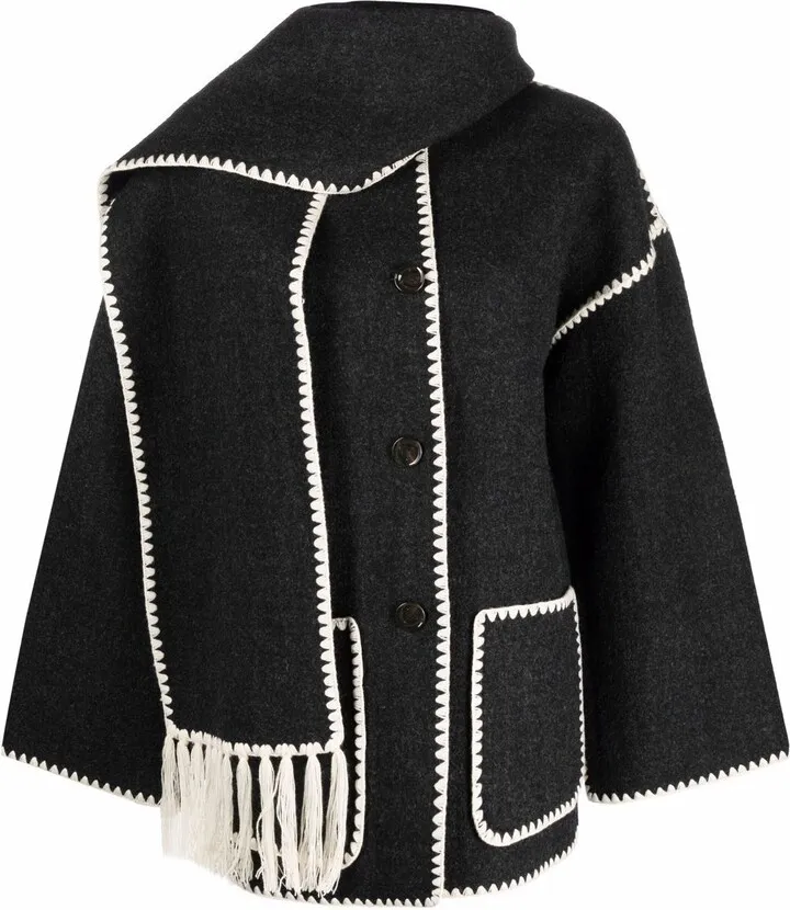 Embroidered Scarf Jacket