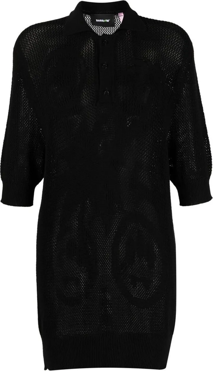 Intarsia-Knit Buttoned Polo Shirt