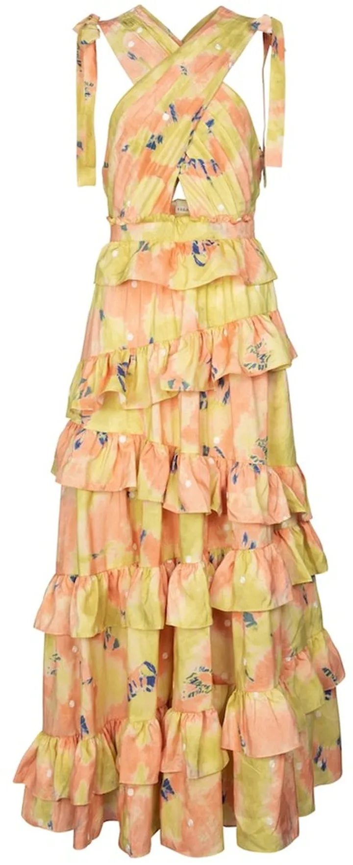Zahra printed silk gown