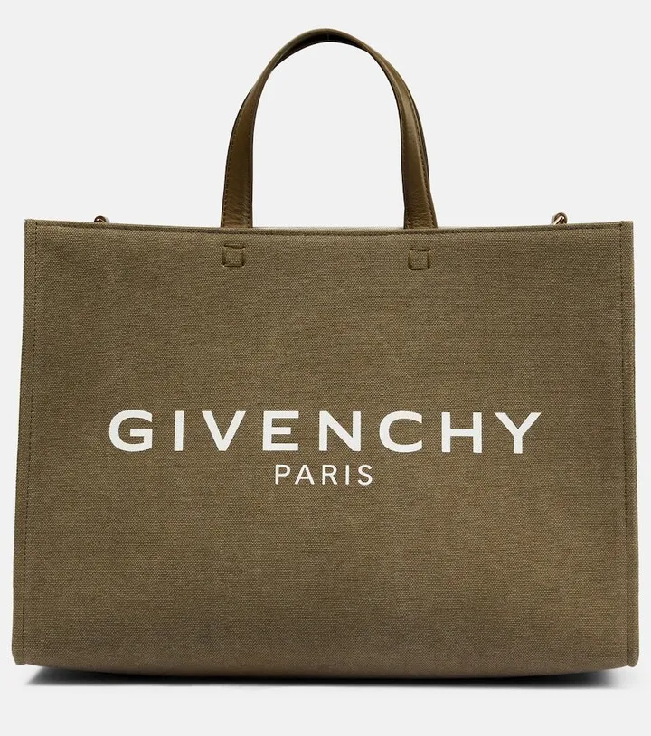 G Medium leather-trimmed tote bag