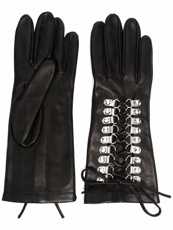 Lace-Up Detail Gloves