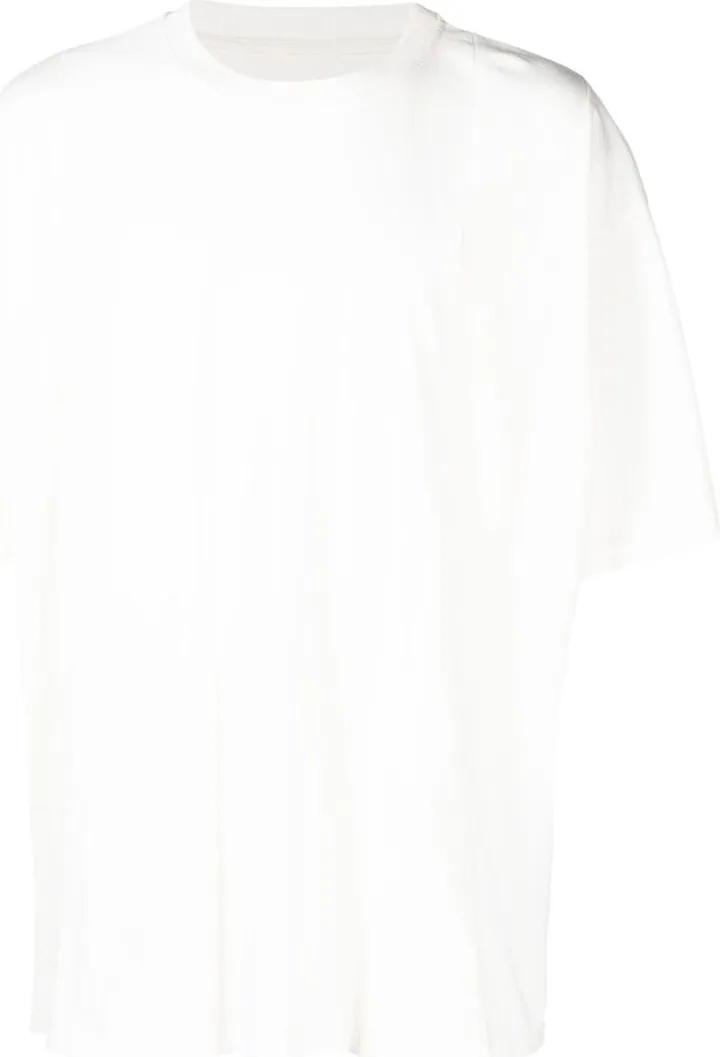 White Cotton Crew Neck T-Shirt