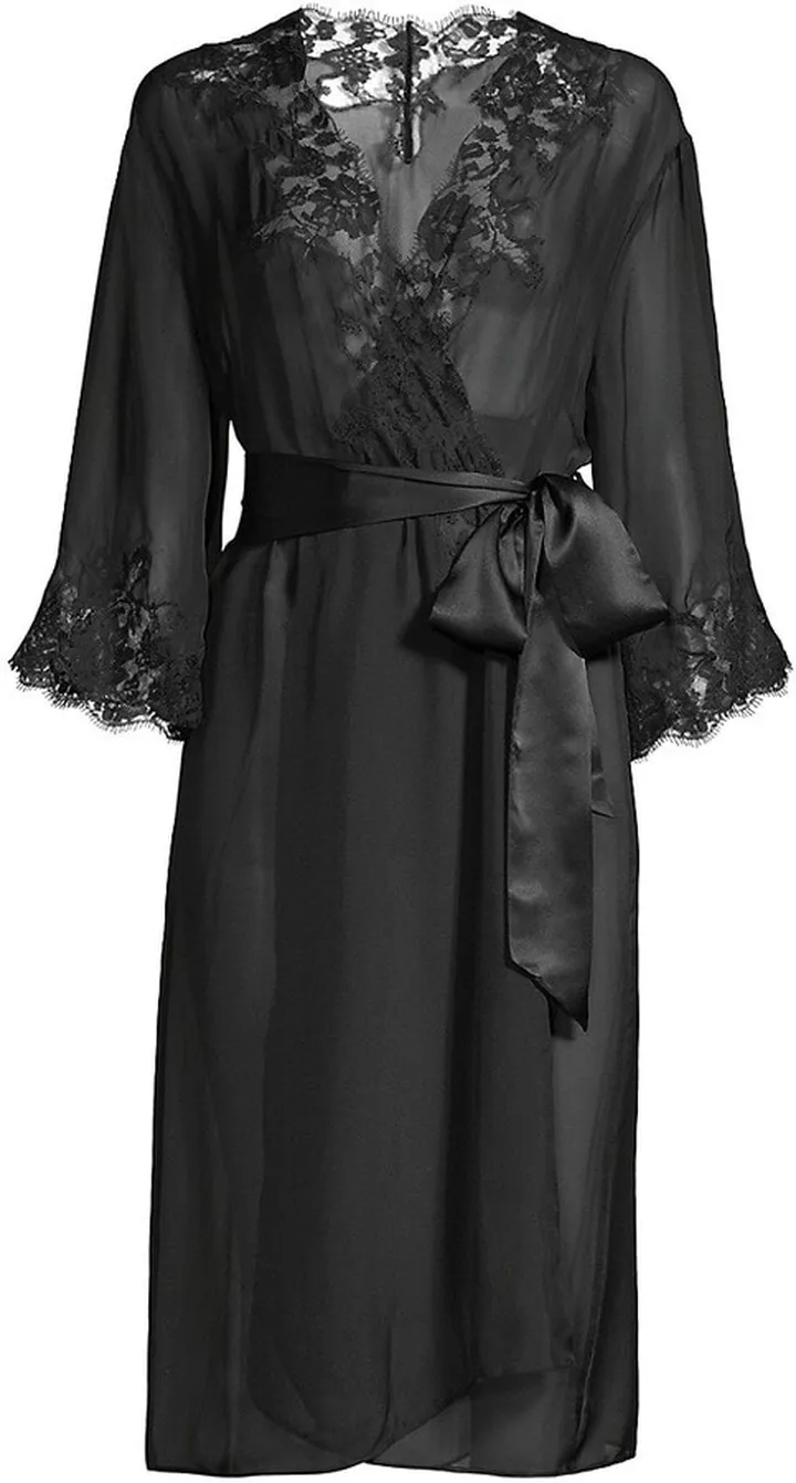 Orchid Silk & Lace Robe