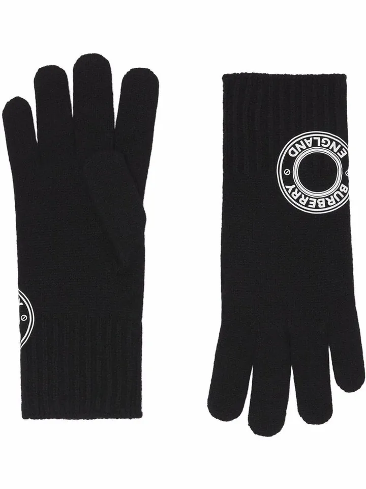 Logo-Patch Knitted Gloves