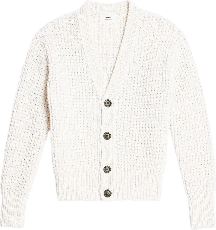 V-neck knit cardigan