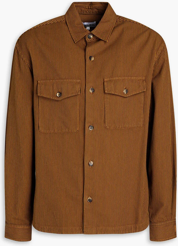 Striped cotton-gabardine shirt