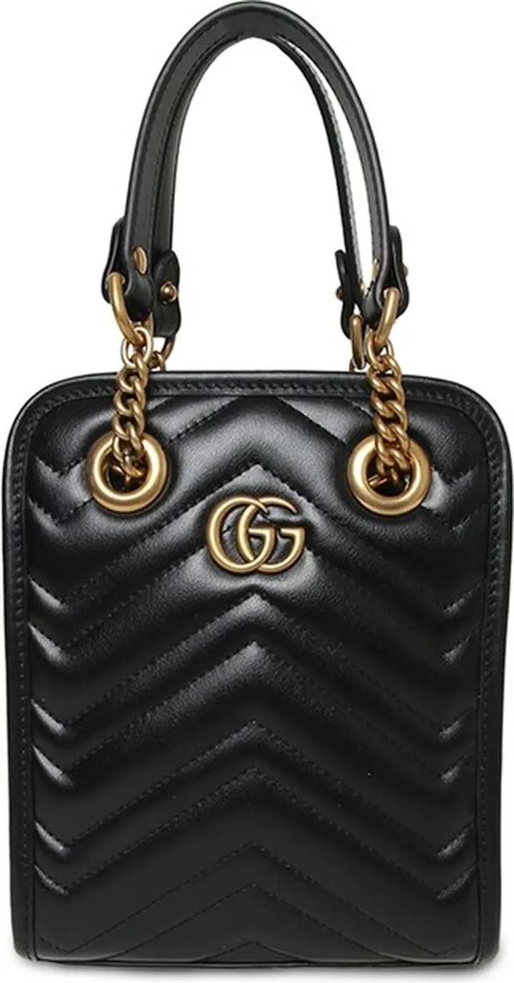 Love Parade Chevron Matelasse Marmont Shoulder Bag Black