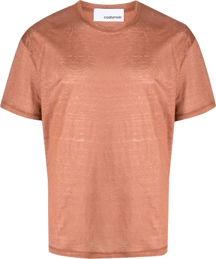 round-neck linen T-shirt