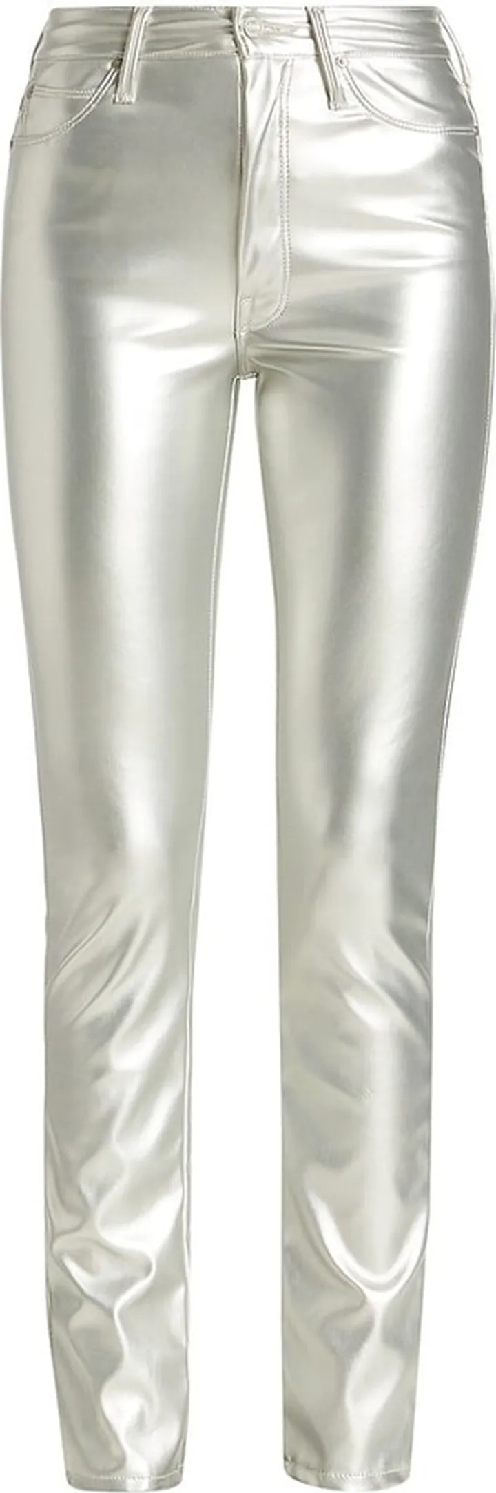 The Dazzler Faux-Leather Metallic Skinny Pant