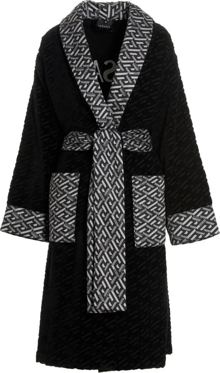 Versace Logo Monogram Belted Bath Robe
