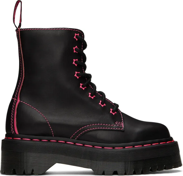 Dr. Martens Black Jadon II Neon Star Boots