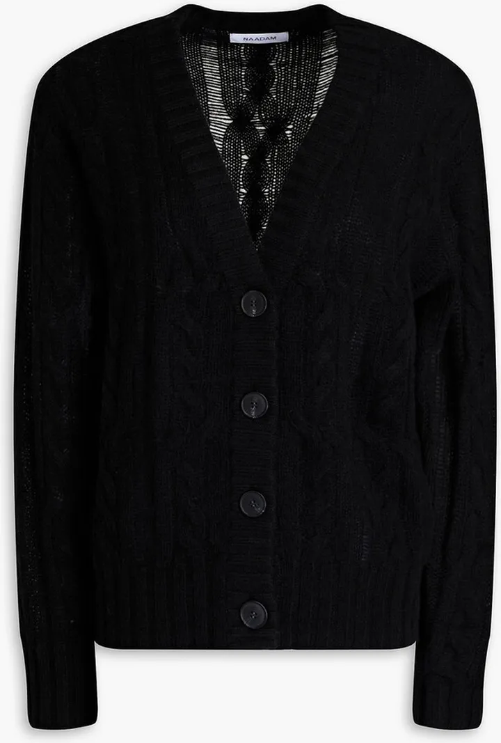 Cable-knit cashmere cardigan