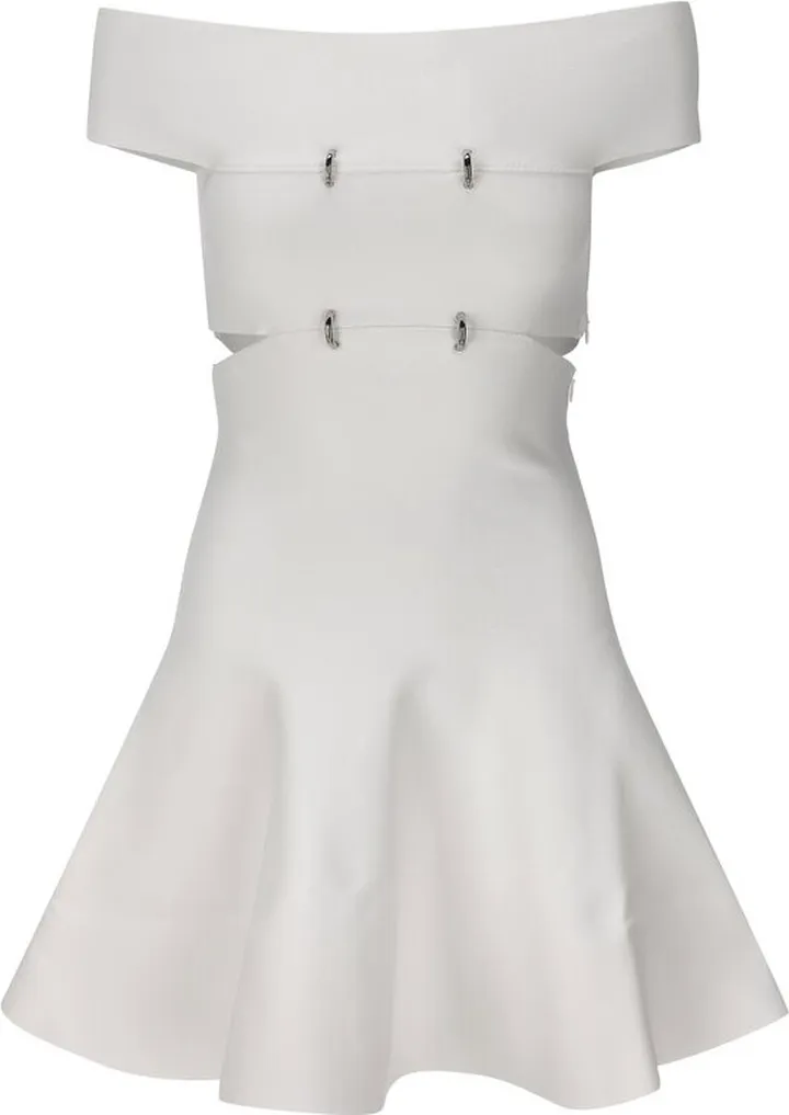 Alexander McQueen Cut-Out Off-Shoulder Mini Dress