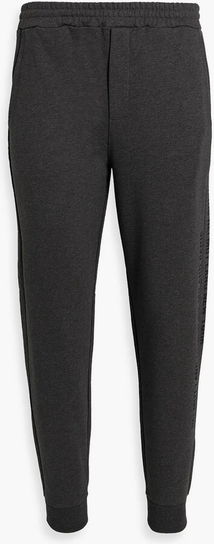Printed mélange French cotton-terry sweatpants