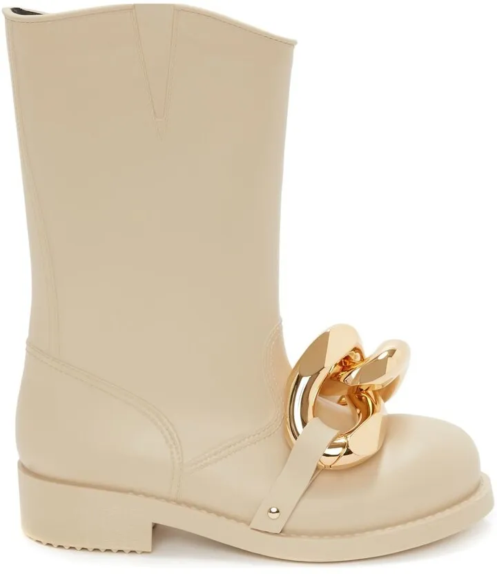 Chain low-heel wellies