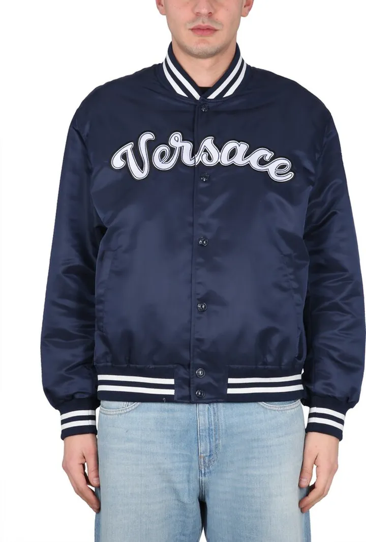 Nylon Varsity Bomber Jacket