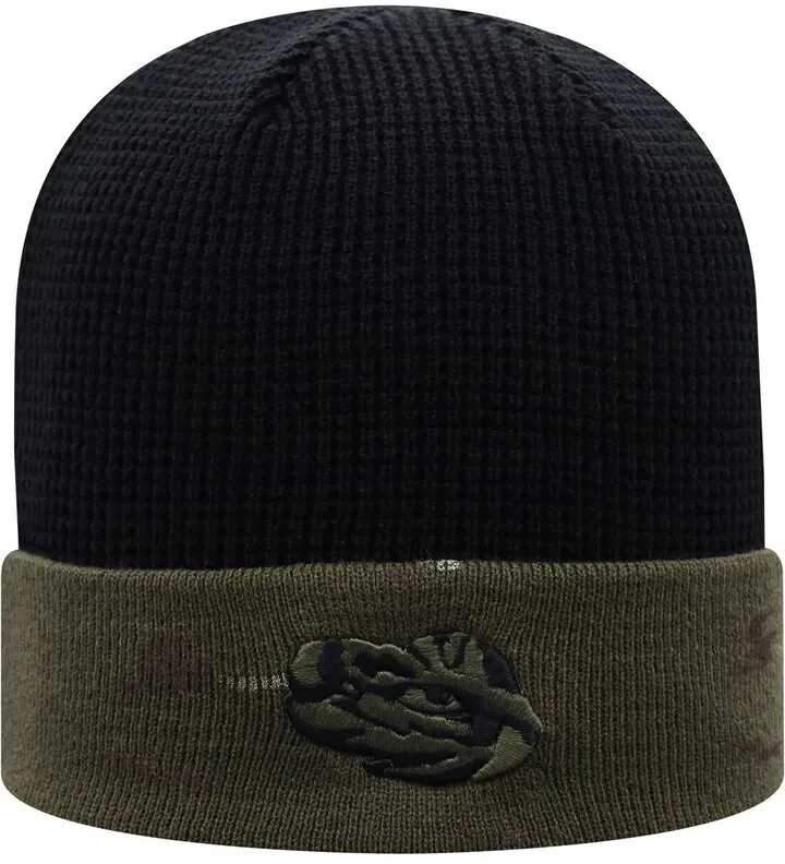 Men's Olive and Black Lsu Tigers Oht Military-Inspired Appreciation Skully Cuffed Knit Hat