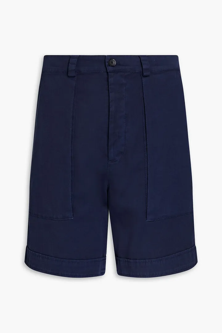 Embellished stretch-cotton twill shorts