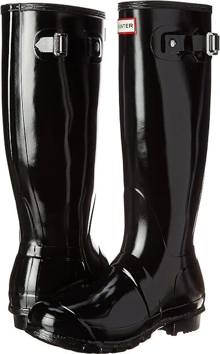 Hunter Original Tall Gloss Rain Boots (Black Gloss) Women's Shoes