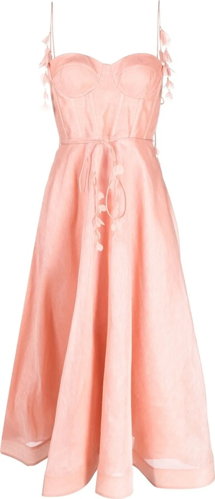 Wonderland floral-appliqué midi dress