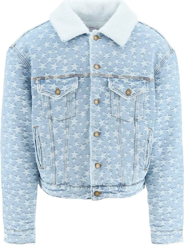 Erl Denim Jacket With Stars Embroidery