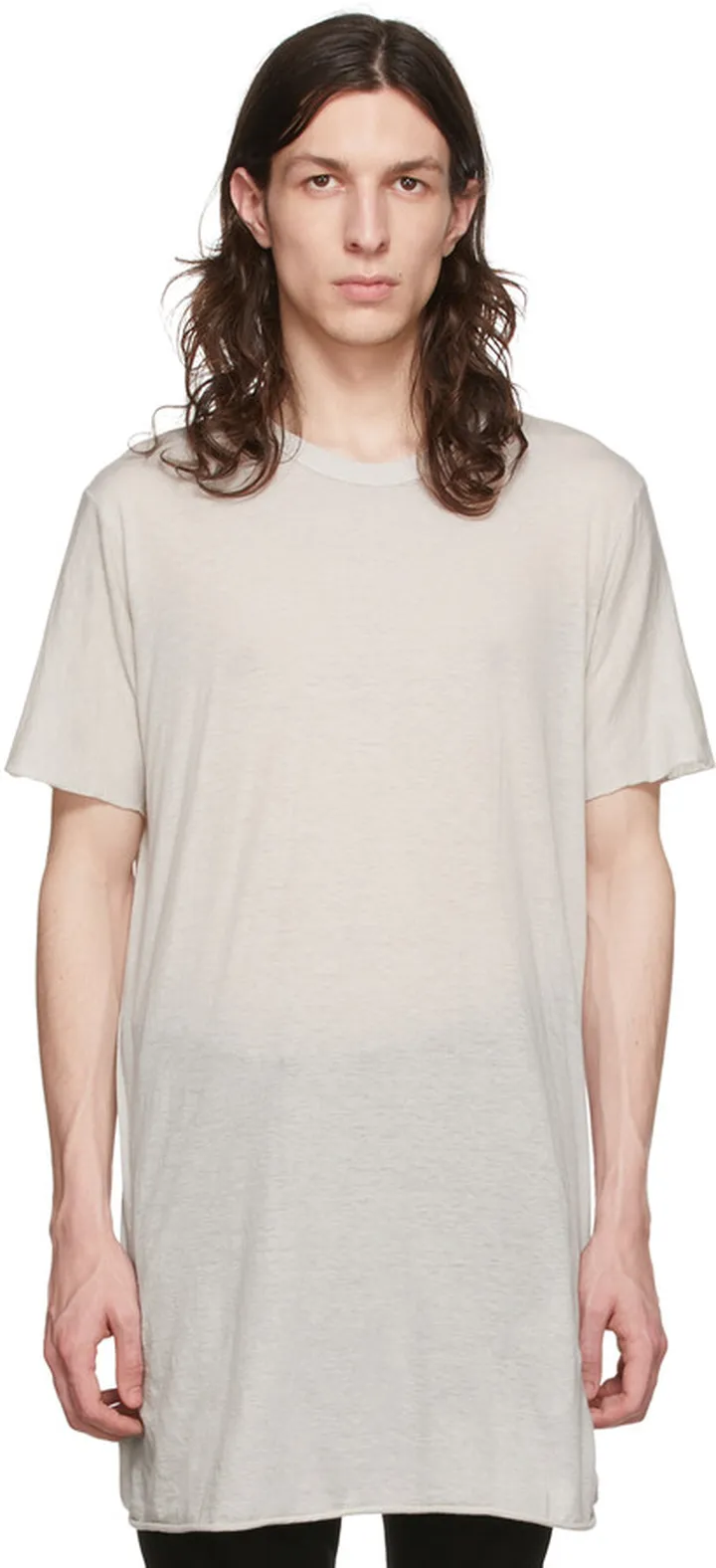 Boris Bidjan Saberi Grey Cotton T-Shirt