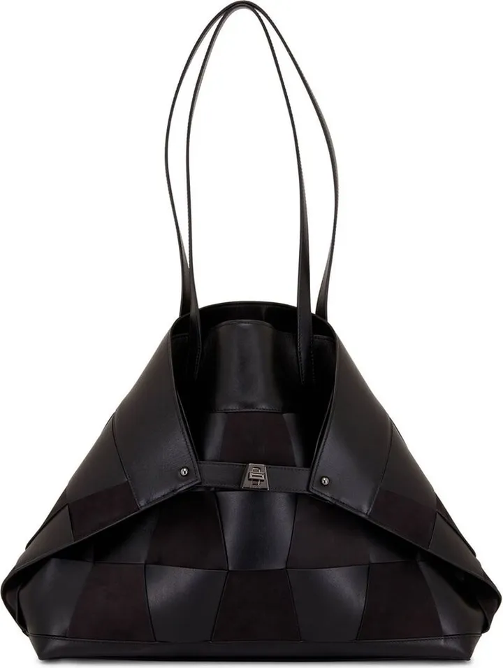 Checkerboard Leather Shoulder Bag