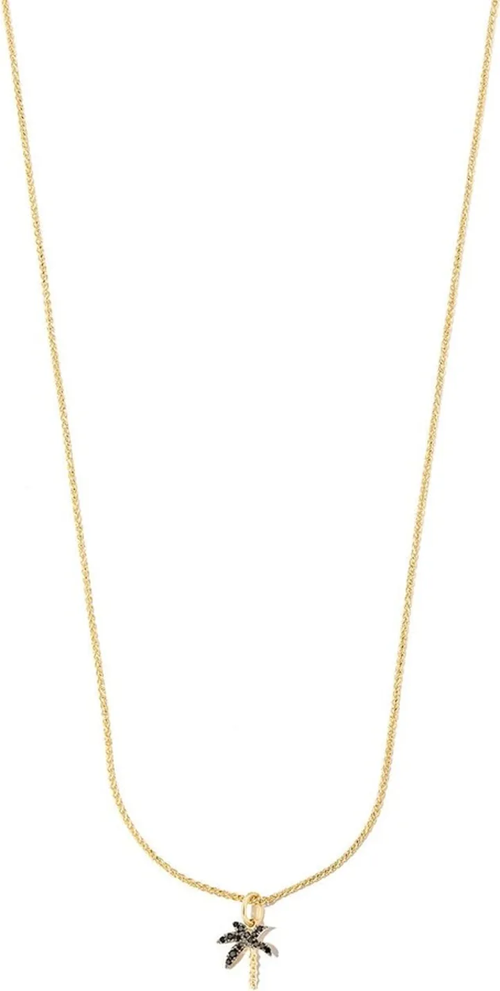 18kt Yellow Gold Diamond Palm Tree Necklace