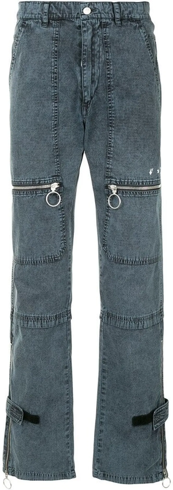 Zip-Detail Straight-Leg Trousers