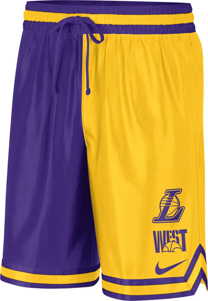 Los Angeles Lakers Courtside Nike Men's Dri-FIT NBA Graphic Shorts in Yellow