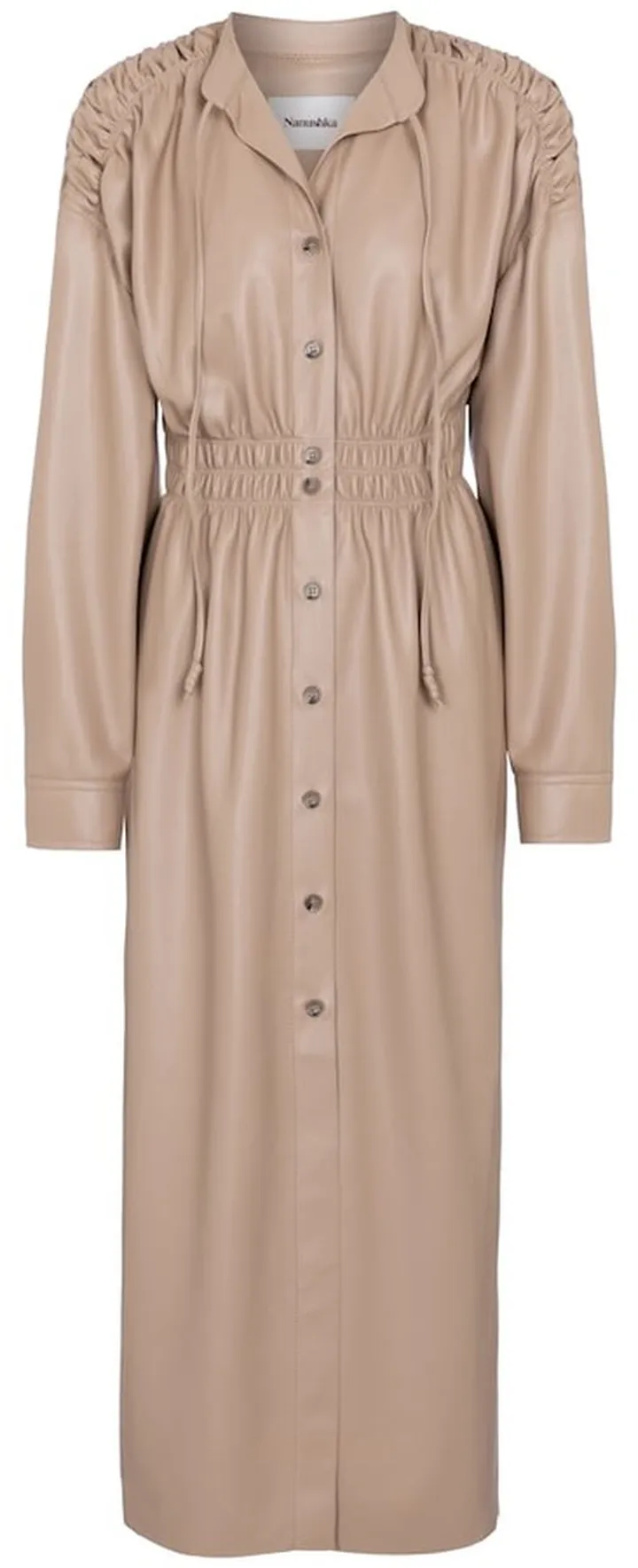 Jayce ruched faux leather midi dress