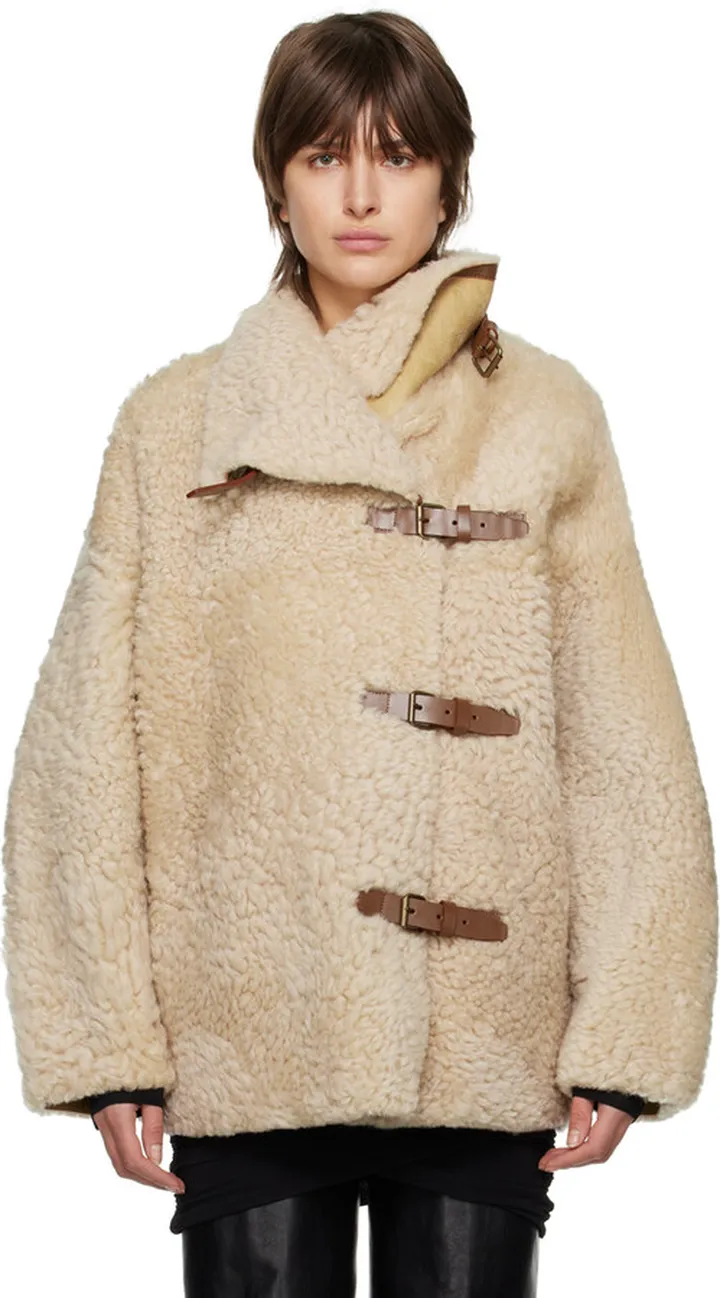 Isabel Marant Beige Bealila Shearling Coat