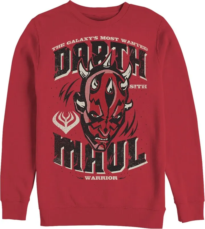 Men's Star Wars: The Clone Wars Darth Maul The Galaxy's Most Wanted Sweatshirt - Red - X Large