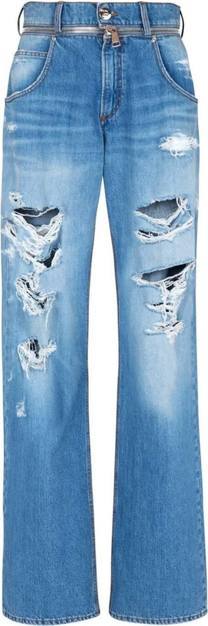Distressed-Effect Finish Jeans