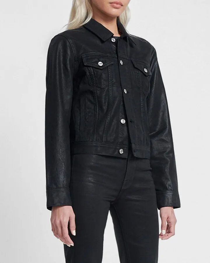 Classic Coated Denim Trucker Jacket