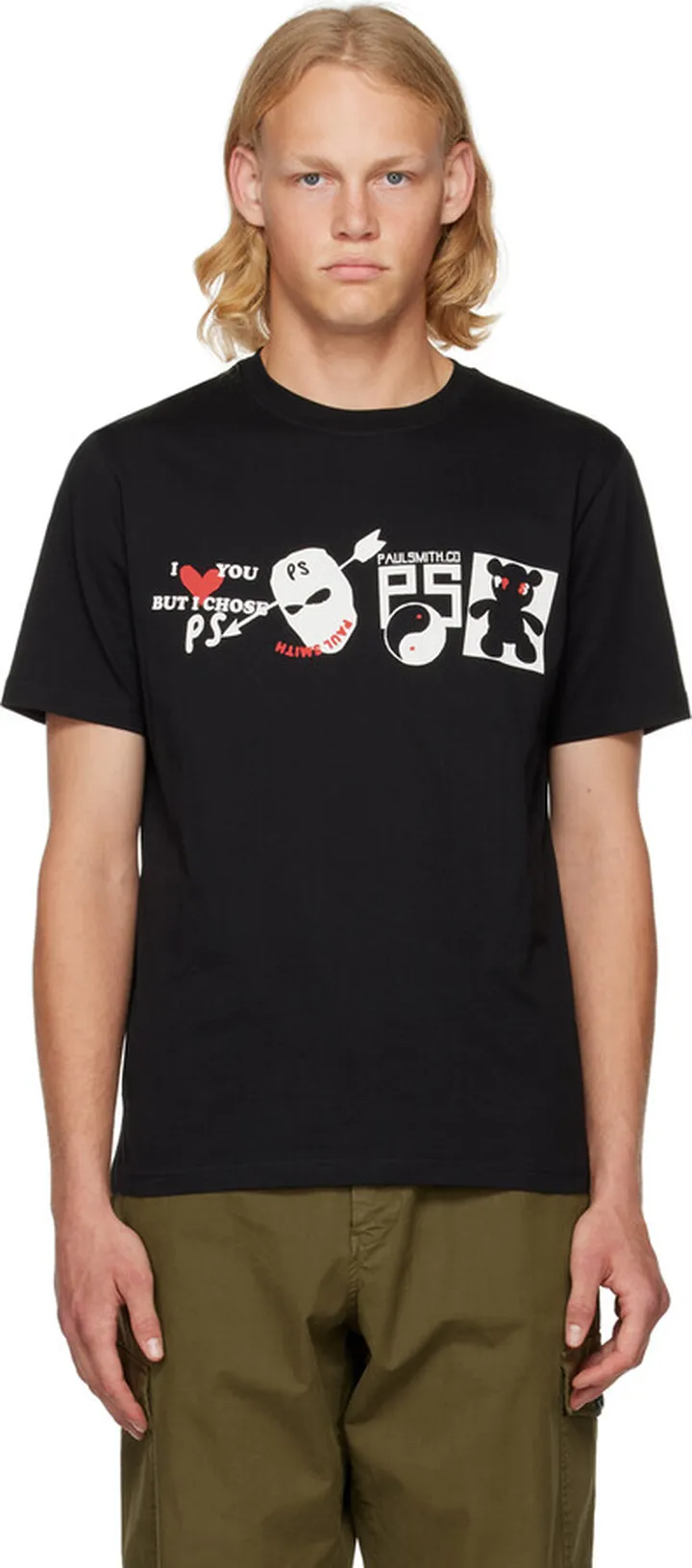 PS by Paul Smith Black Graphic Line Up T-Shirt