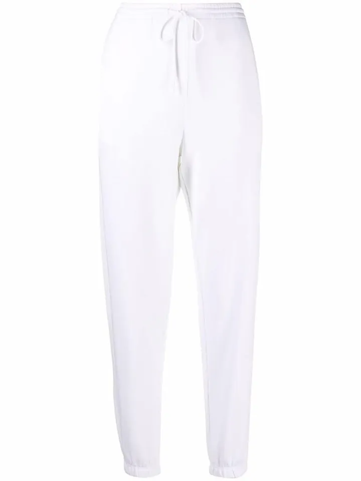 White Tapered Joggers