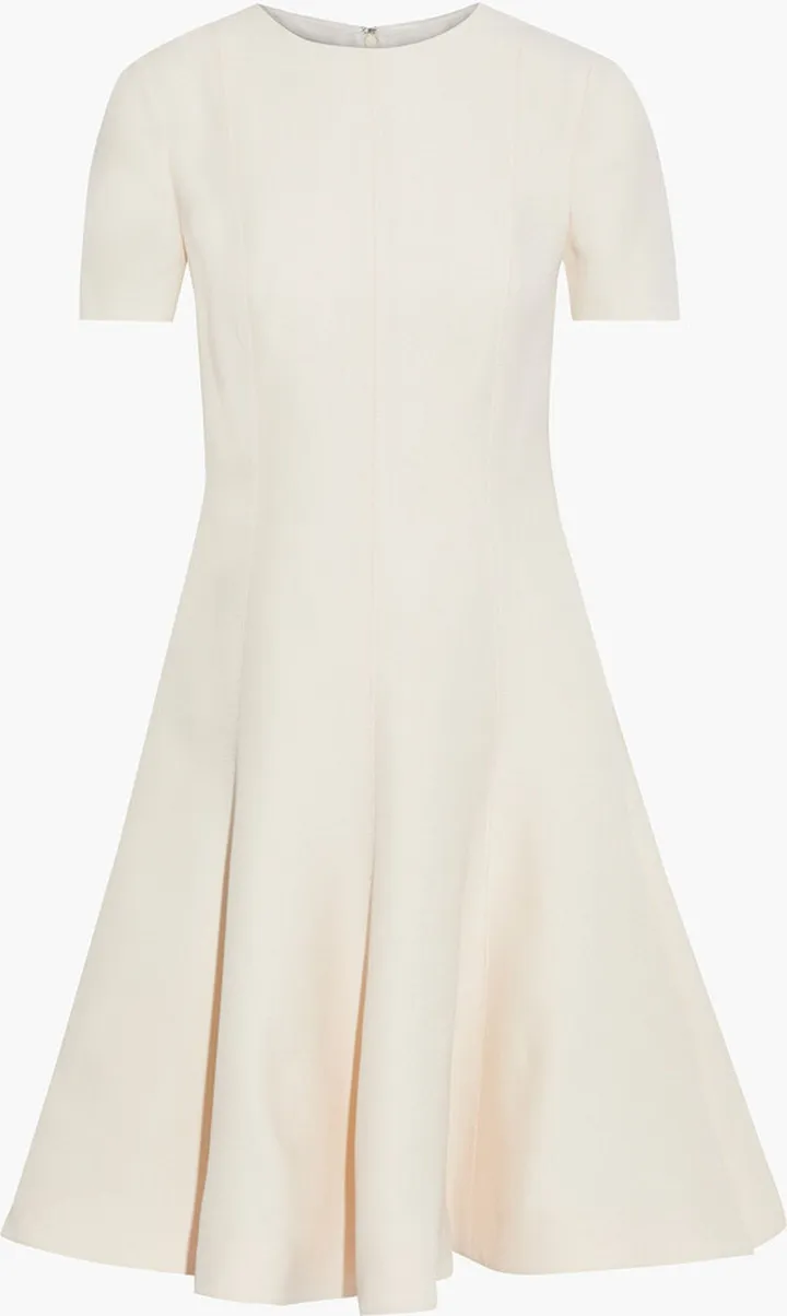 Flared wool and silk-blend crepe dress