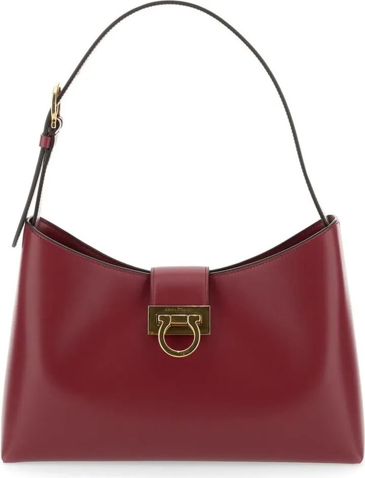 Salvatore Ferragamo Trifolio Logo Engraved Shoulder Bag