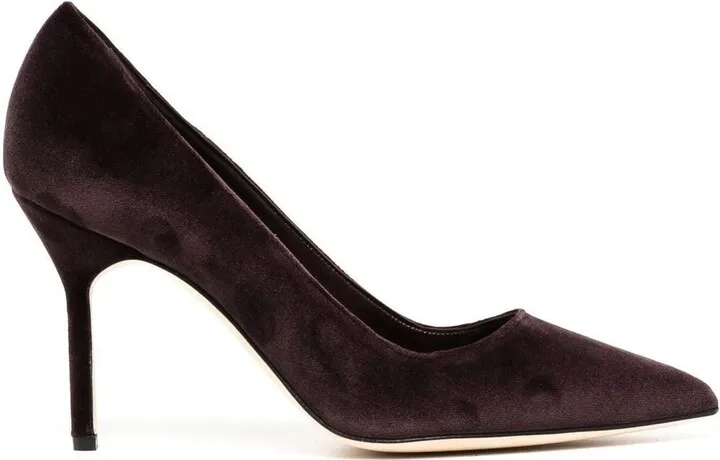 90mm Velvet Leather Pumps