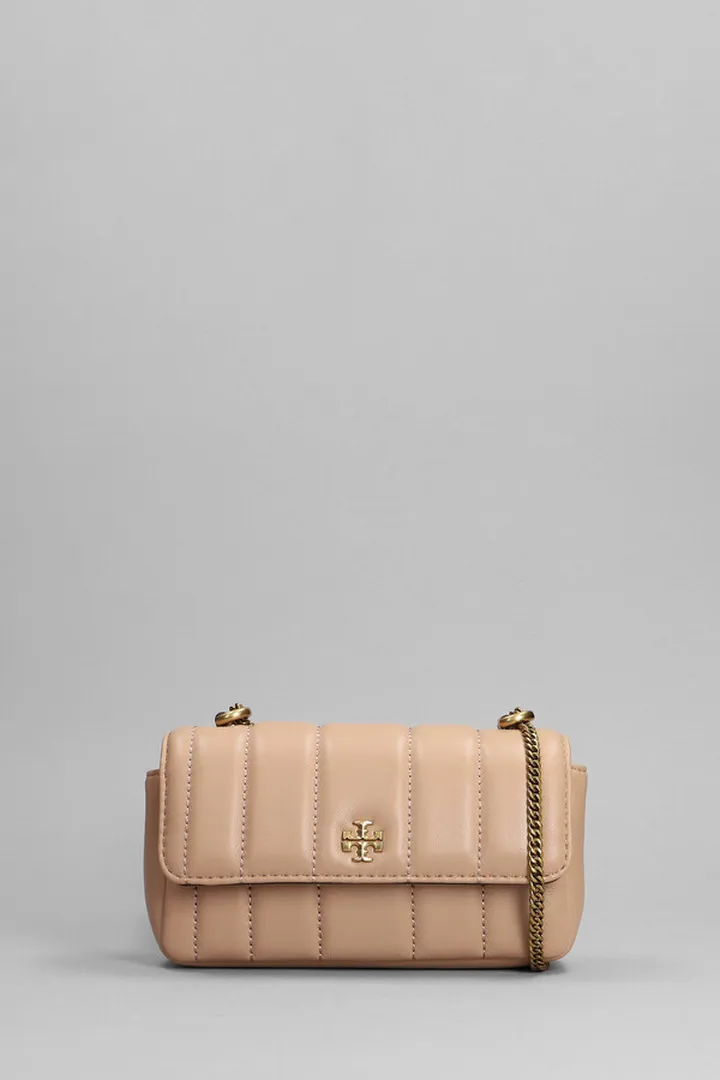 Shoulder Bag In Beige Leather