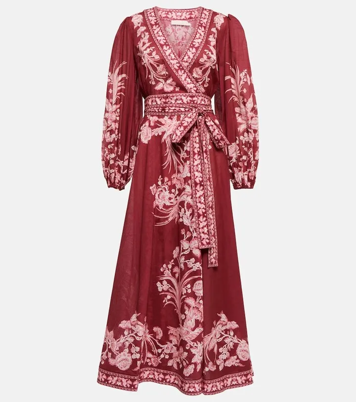 Tiggy printed cotton midi dress
