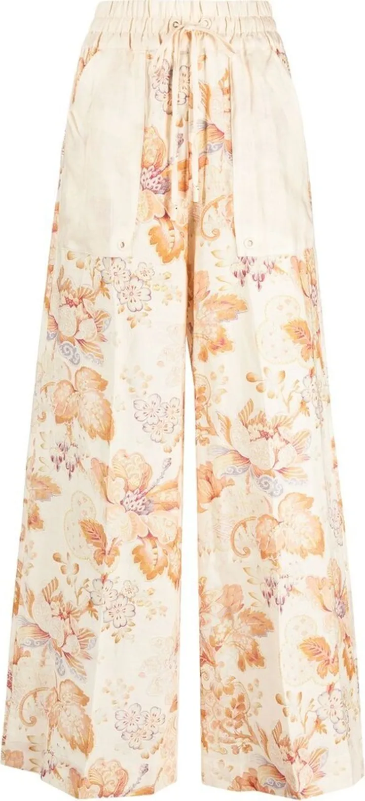 Floral-Print Straight-Leg Trousers