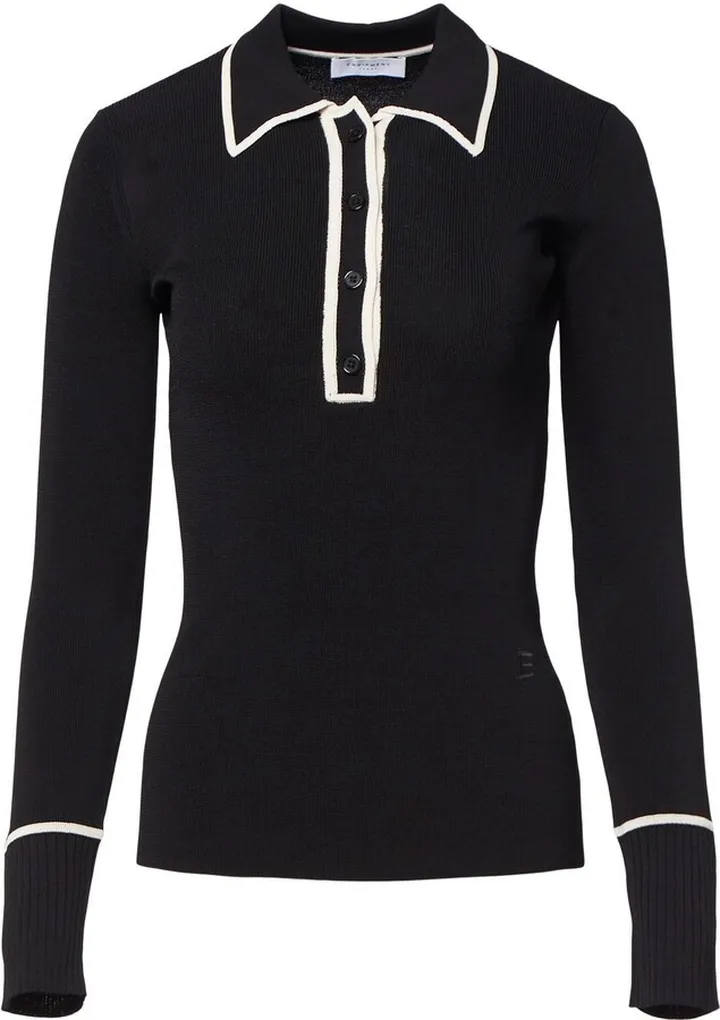 Contrast-Trim Long-Sleeve Polo