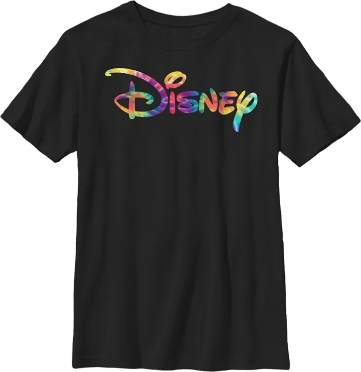 Boy's Disney Tie-Dye Logo T-Shirt - Black - Large