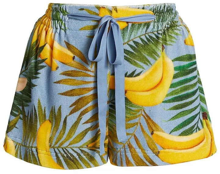 Banana Print Terry Shorts
